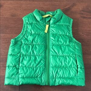 Primary Green Puffer Vest sz 6-12 months